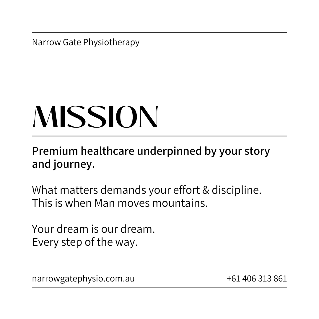 Mission Statement Narrow Gate Physiotherapy