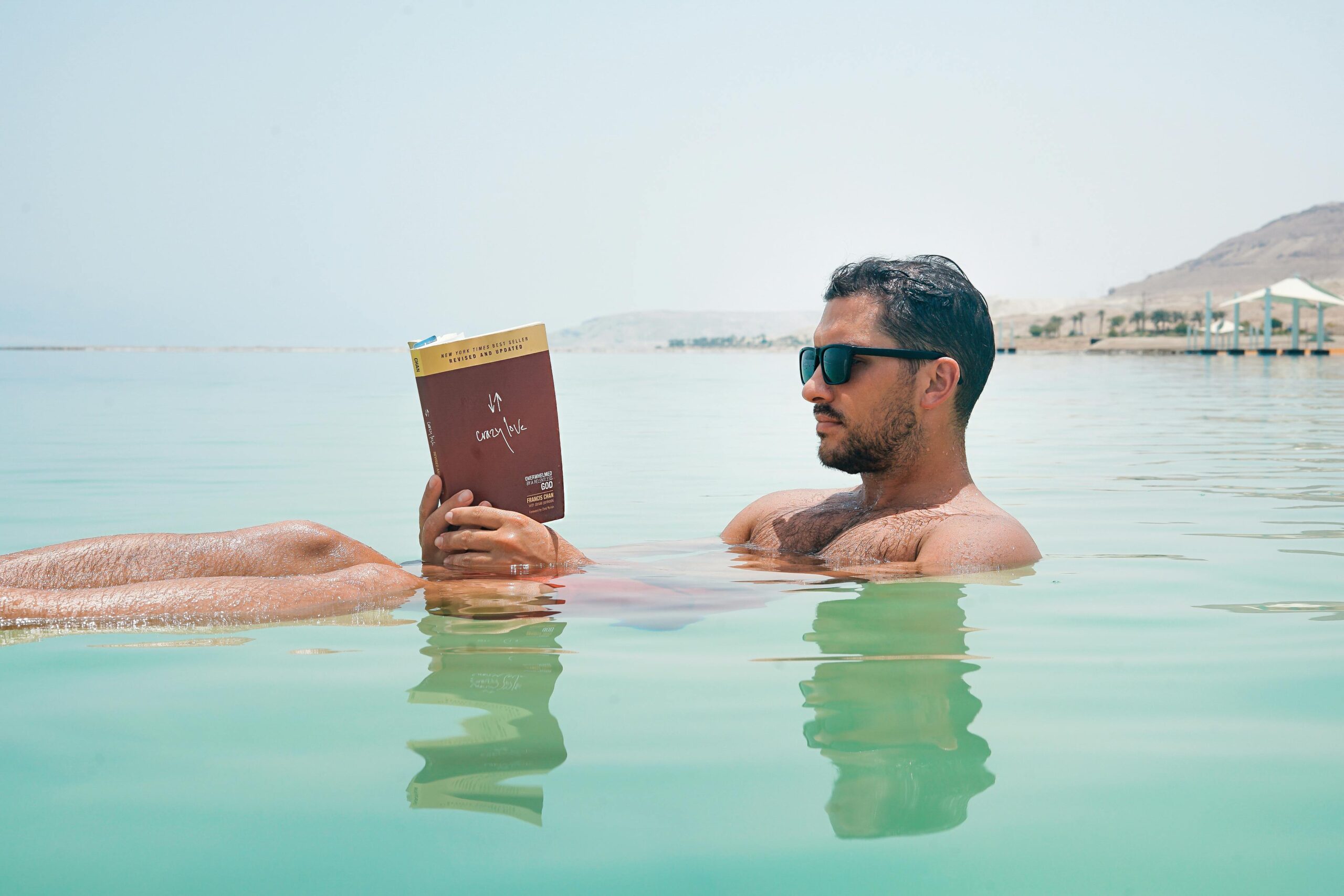 Man reading E-book